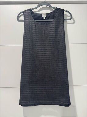 Armani Collezioni Black Textured Sleeveless Shift Dress